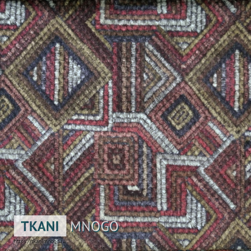 Фото фактуры велюра “Antique-a2” (узор, ромб красный)