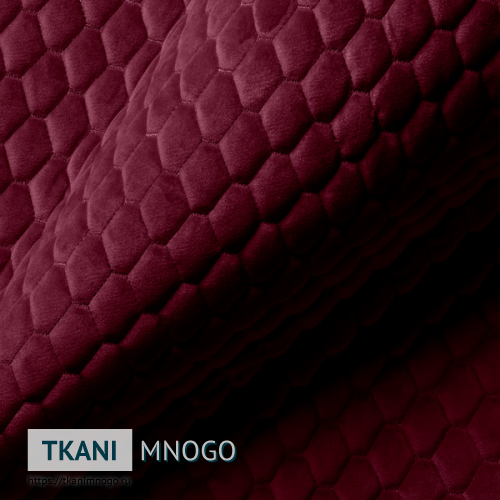 Фото материала велюра “AY1-50A” (ромб бордовый)