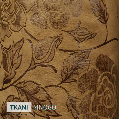 Фото текстиля 972-3 артикул - коричневый цветы. Производитель Китай. Замша - фактура.